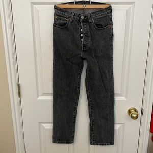Levi’s 501 Black/Gray Denim Vintage Wash Size 25